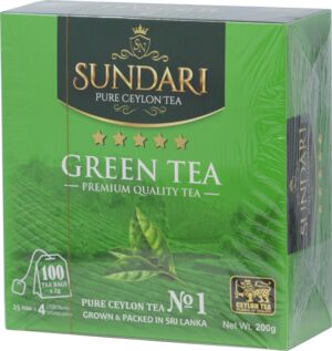 Чай SUNDARI 100 пак*2гр*18 ЗЕЛЕНЫЙ ЧАЙ