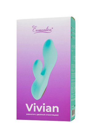 Вибратор с двойной стимуляцией Eromantica Vivian, силикон, мятный, 20 см