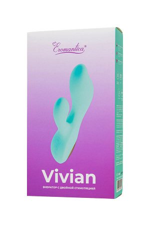 Вибратор с двойной стимуляцией Eromantica Vivian, силикон, мятный, 20 см