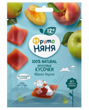 ФРУТОНЯНЯ Фруктовые кусочки 53г яблоко-персик
