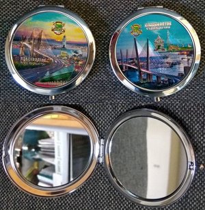 Зеркало сувенирное Владивосток 6х8,5 см в ассортименте