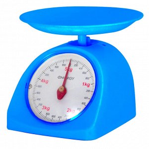 Весы кухонные механические ENERGY EN-405МК,  цвет синий (0-5 кг) круглые