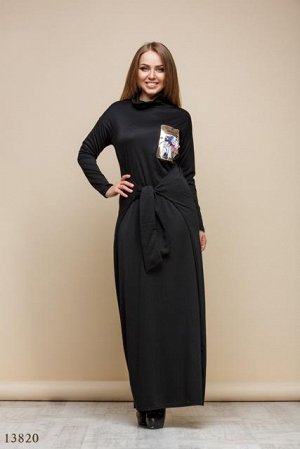 Женское платье большого размера Апли черный