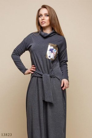 Женское платье большого размера Апли графит