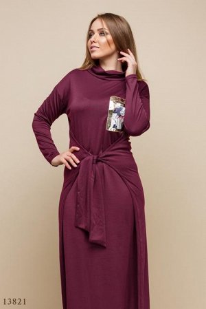 Женское платье большого размера Апли бордовый