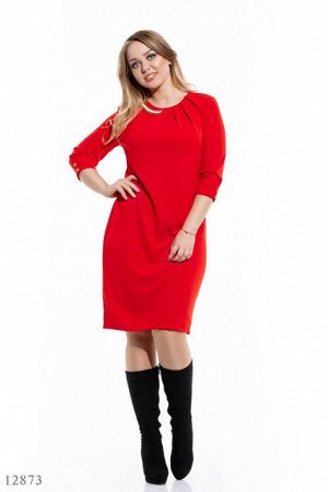 Женское платье большого размера Жемчуг красный