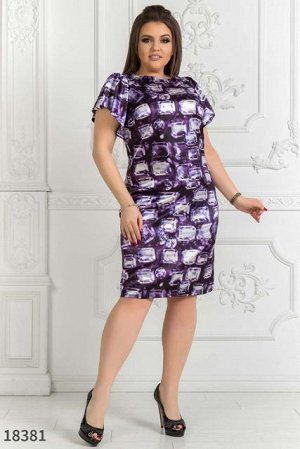 Женское платье 18381 фиолетовый принт