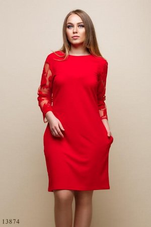 Женское платье большого размера Эмилия красный