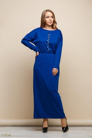 Женское длинное платье большого размера Ульяна электрик