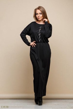 Женское длинное платье большого размера Ульяна черный