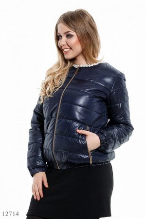 Женская куртка большого размера Ульрика темно синий