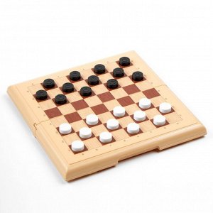 Настольная игра 2 в 1: шахматы, шашки (король h-3.8 см, d-1.5 см)
