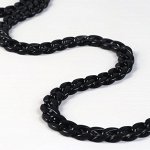 Цепочка для сумки, пластиковая, 17 * 23 мм, 120 см, цвет чёрный