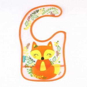Нагрудник для кормления M&B «Лисичка Соня» непромокаемый на липучке, с карманом