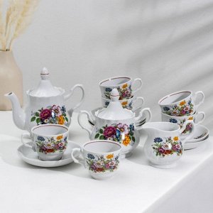 УЦЕНКА Сервиз чайный «Букет цветов», 14 предметов