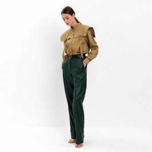 Брюки женские (экокожа) MINAKU: Eco leather цвет зеленый