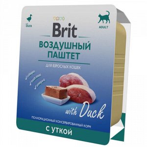 Brit Premium by Nature конс 100гр д/кош Adult Утка/Паштет (1/14)