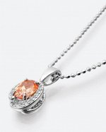 Diamantaire. Кулон с кубическим цирконом цвета шампань овальной формы
