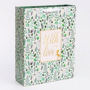 Пакет ламинат вертикальный "With Love", Disney, 31х40х11см