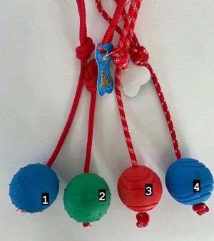 Резиновая игрушка для собак с канатиком