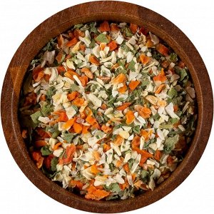 Смесь овощей с зеленью №11, морковка, лук репчатый и кинза, 50 грамм