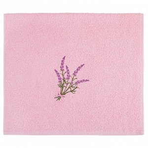 Полотенце "лаванда"40*70 см.. махра,розовый,вышивка,100% хлопок 400гр\м