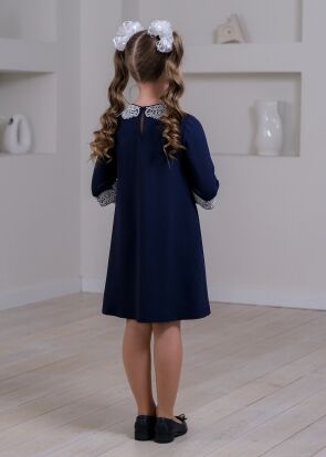Платье школьное Клара, цвет  т.синий col2