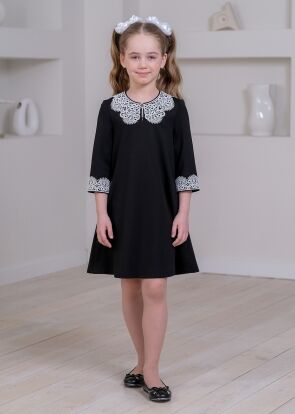 Платье школьное Клара, цвет черный col2