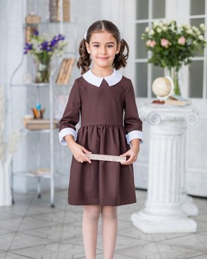 Платье школьное Мэнни, цвет коричневый