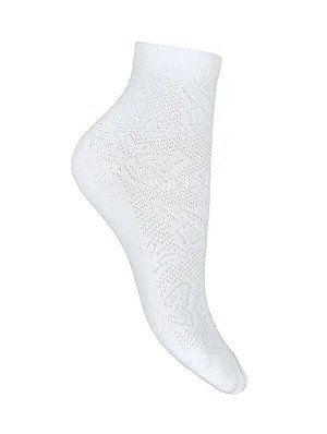 Набор из 3 пар носков для девочек с фактурным плетением, рисунок бабочки, цвет белый