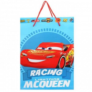 Пакет ламинированный вертикальный, 31 х 40 х 11 см "McQueen", Тачки