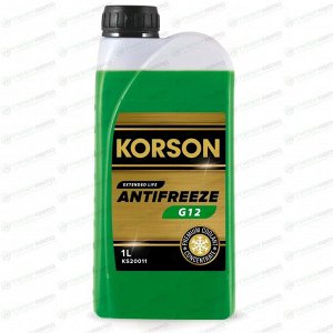 Антифриз Korson Extended Life Antifreeze, OAT, G12, зелёный, концентрат, 1л, арт. KS20011