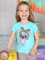 Футболка для девочек Baby Style МД 001. Короткий рукав, с принтом. 100%Хлопок. пр. Узбекистан.