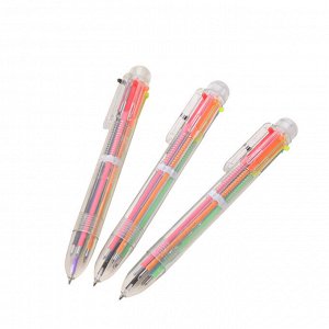 Ручка многоцветная шариковая автоматическая, 6 ЦВЕТОВ, узел 0,5 мм.