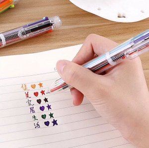 Ручка многоцветная шариковая автоматическая, 6 ЦВЕТОВ, узел 0,5 мм.
