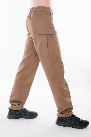 Брюки Молодежные мужские брюки слегка приуженного кроя из ткани с большим содержанием хлопка. Детали: спереди застежка на молнию и пуговицу, боковые карманы с горизонтальном входом с хольгитенами, с п