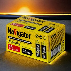 Батарейки АА(&quot;пальчиковые) NAVIGATOR 24 штуки в комплекте,  14 060 NBT-NPE-LR6-BOX24