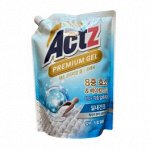 Концентрированный гель &quot;Act’z Premium Gel&quot; для стирки белья для машин с вертикальной и горизонтальной загрузкой (аромат мяты) 1 л, мягкая упаковка с крышкой