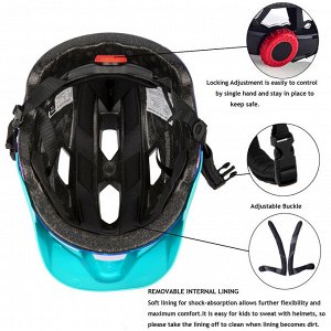 Детский велосипедный шлем EXCLUSKY KI-01. 50-57 см (Черный-зеленый)