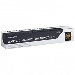 Дартс ONLYTOP, магнитное полотно диаметром 38 см, 6 дротиков
