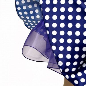 Карнавальный костюм «Стиляги 5», платье синее в белый горох, повязка, р. 30, рост 110-116 см