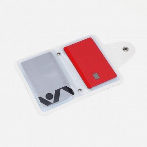 СИМА-ЛЕНД Визитница на кнопке, 24 карты, цвет белый