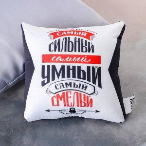 Подушка-антистресс декоративная «Самый сильный, самый умный, самый смелый», 20х20 см