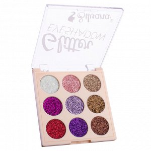 SILVANA Набор 8017 Тени-глиттеры GLITERS 9 цветов (тон 2)