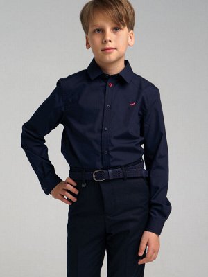 Сорочка текстильная для мальчиков (regular fit) т. синий