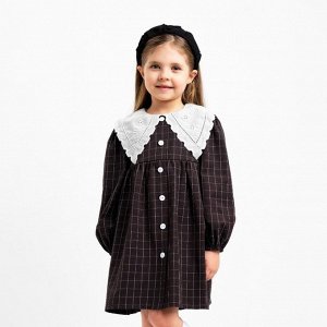 Платье детское с воротником KAFTAN 34 (122-128 см), цвет черный