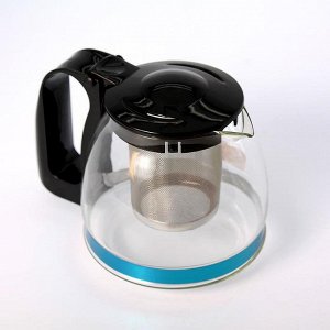 Чайник 0,7л д/заварки стекл с фильтром черный
