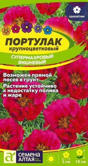 Цветы Портулак Супермахровый Вишневый/Сем Алт/цп 0,1 гр.