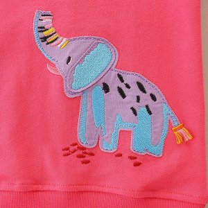 Детский розовый свитшот с принтом Слон