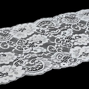 Кружевная эластичная ткань, 185 мм ? 2,7 ± 0,5 м, цвет белый